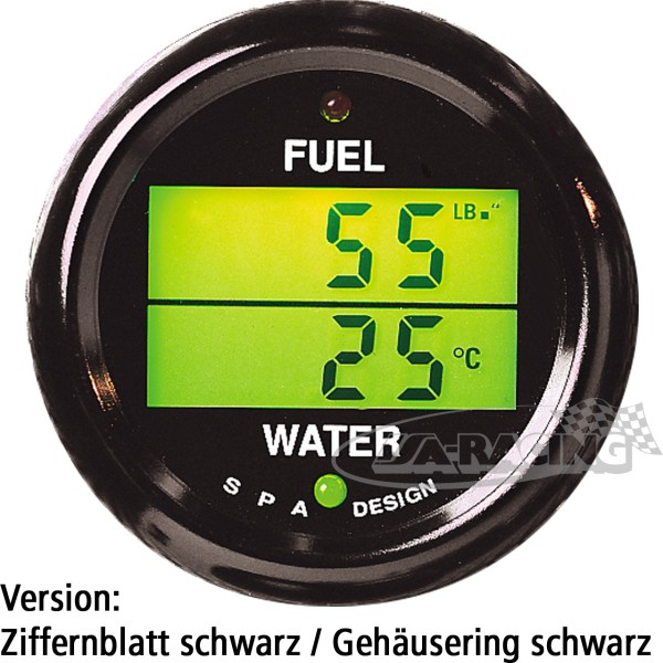 Doppelinstrument Benzindruck/Wassertemperatur